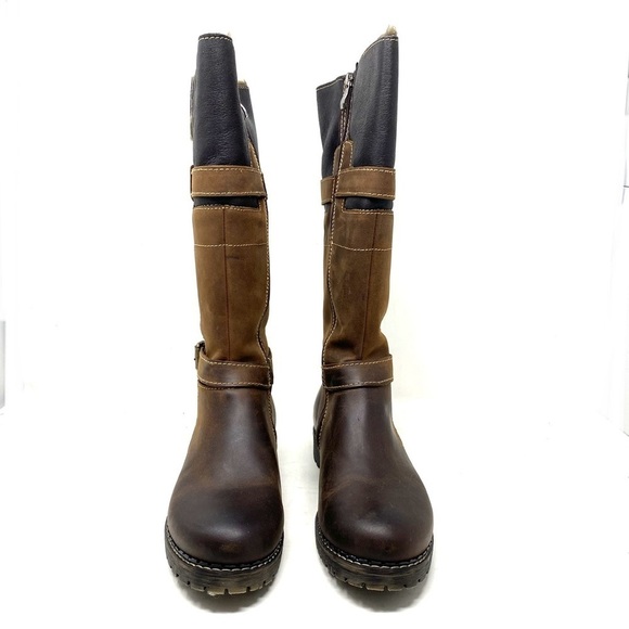 V-Italia - Alps 1072 - Brown tall leather shearling lined winter boots - Picture 4 of 9